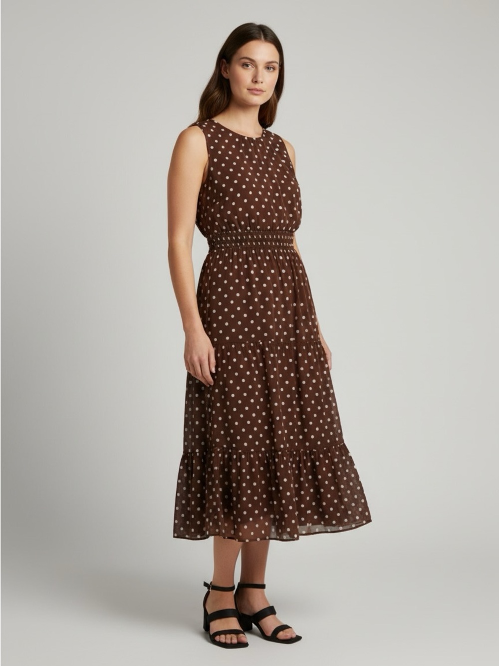 New Jessica Howard Brown Polka Dot Midi Dress size 18 W